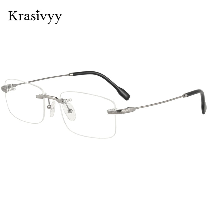Krasivyy Unisex Rimless Square Titanium Eyeglasses 350025
