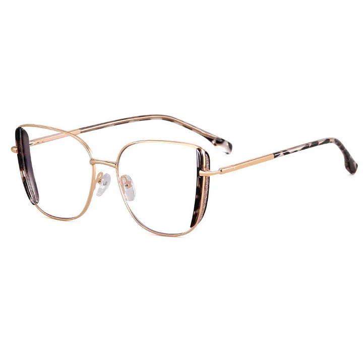 CCspace Women's Full Rim Square Tr 90 Titanium Eyeglasses 300377 Full Rim CCSpace Leopard  