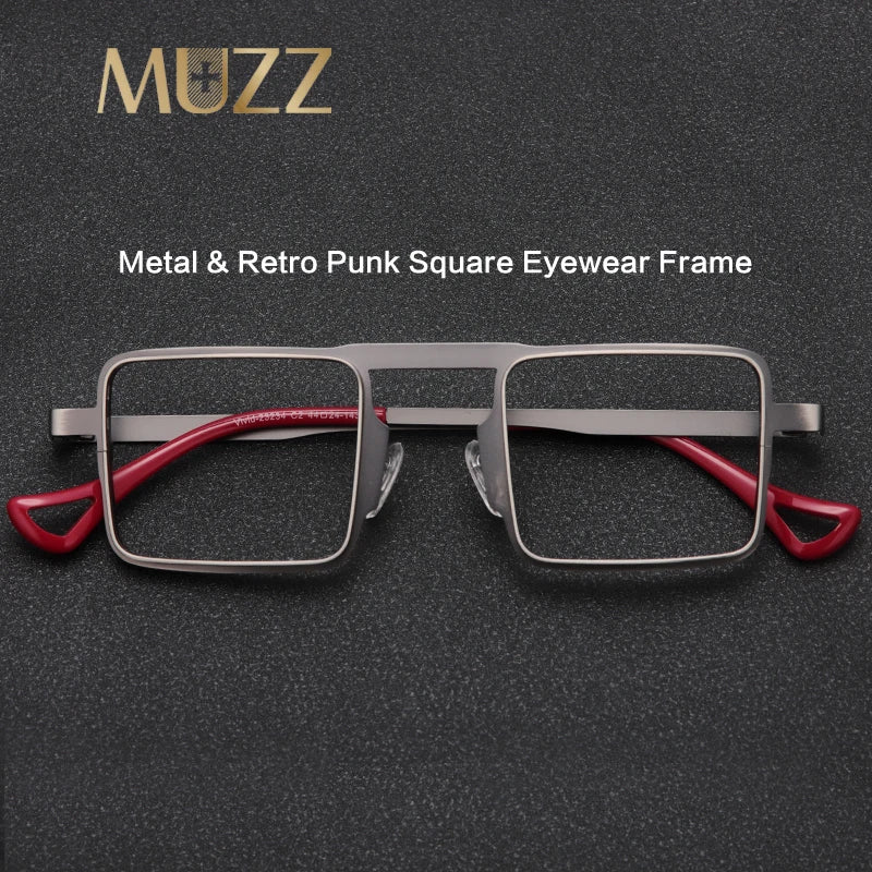 Muzz 23234 men's small square alloy prescription eyeglasses