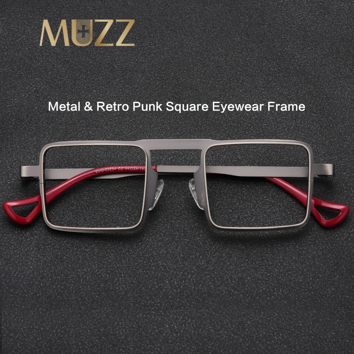 Muzz 23234 men's small square alloy prescription eyeglasses