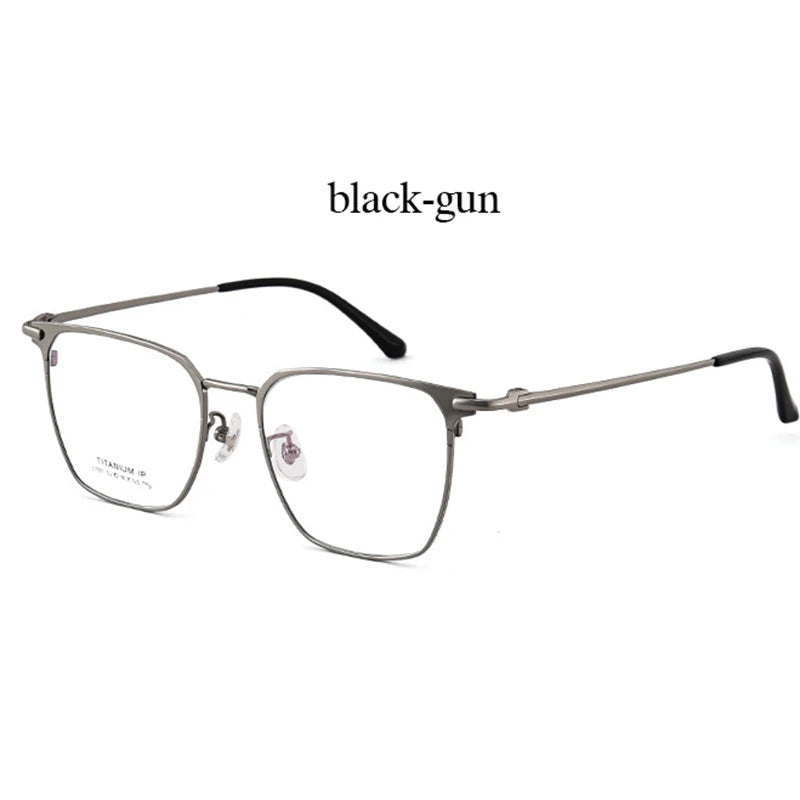 Handoer Unisex Full Rim Big Square Titanium Eyeglasses 941107 Full Rim Handoer C2