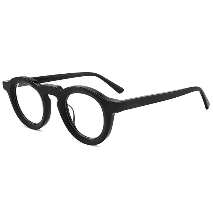 Black Mask Full Rim Round Thick Acetate Eyeglasses 23107 Full Rim Black Mask Black  