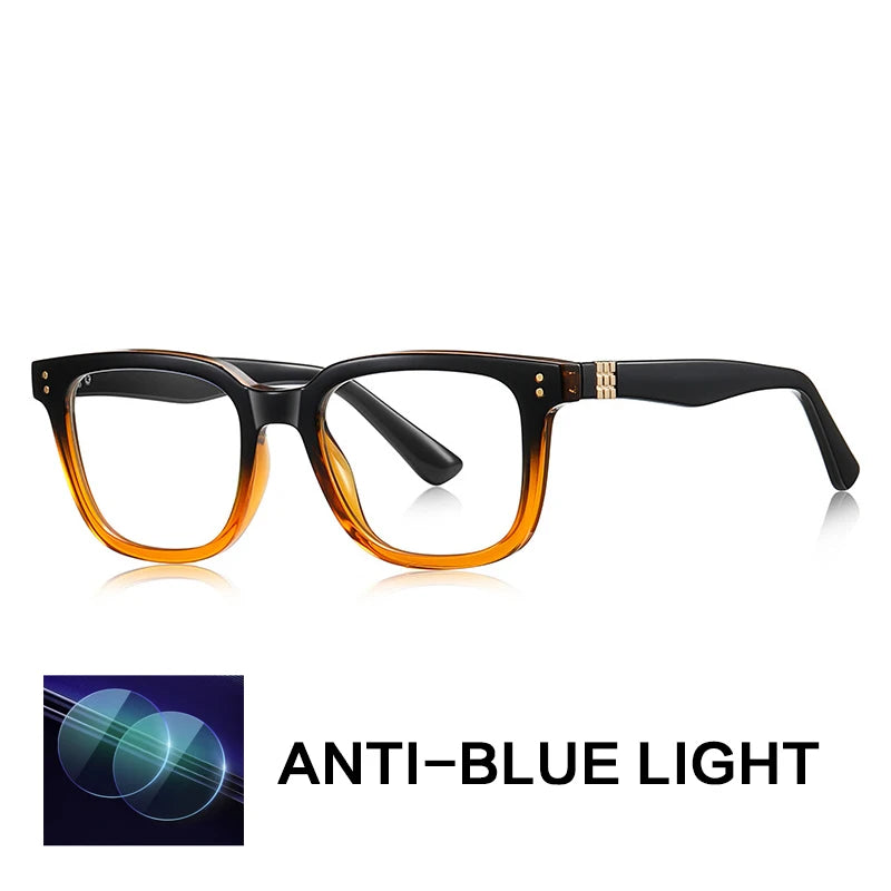 Gatenac Unisex Full Rim Square Tr 90 Titanium Reading Glasses Gxy2225