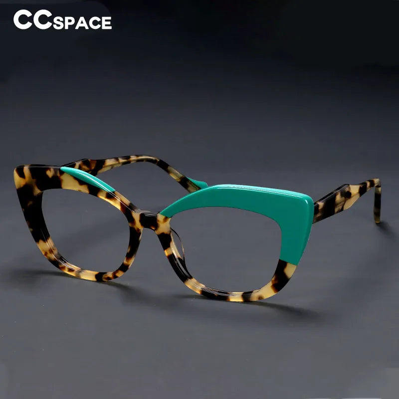 CCspace Women's Full Rim Square Cat Eye Acetate Reading Glasses R56960 Reading Glasses CCspace   