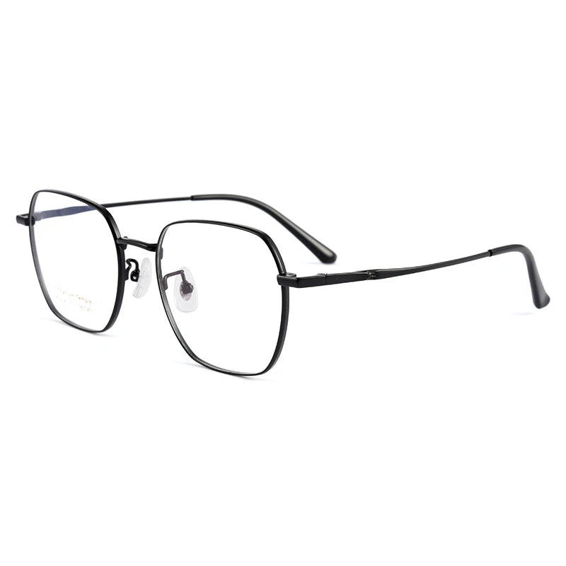 Handoer Women's Full Rim Square Titanium Eyeglasses 5058 Full Rim Handoer black  