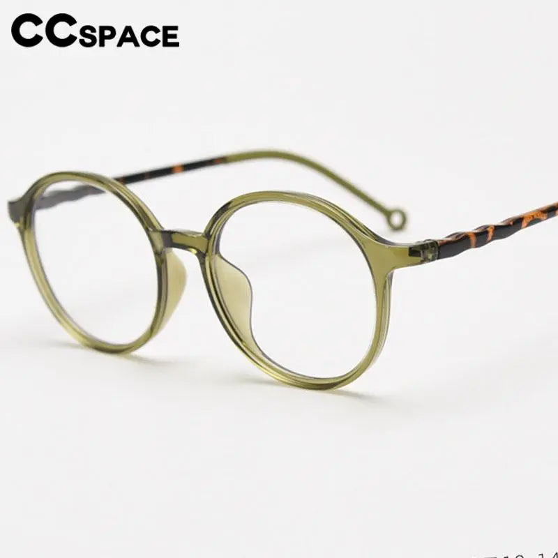 CCspace Unisex Full Rim Round Tr 90 Titanium Eyeglasses 56834 Full Rim CCspace   