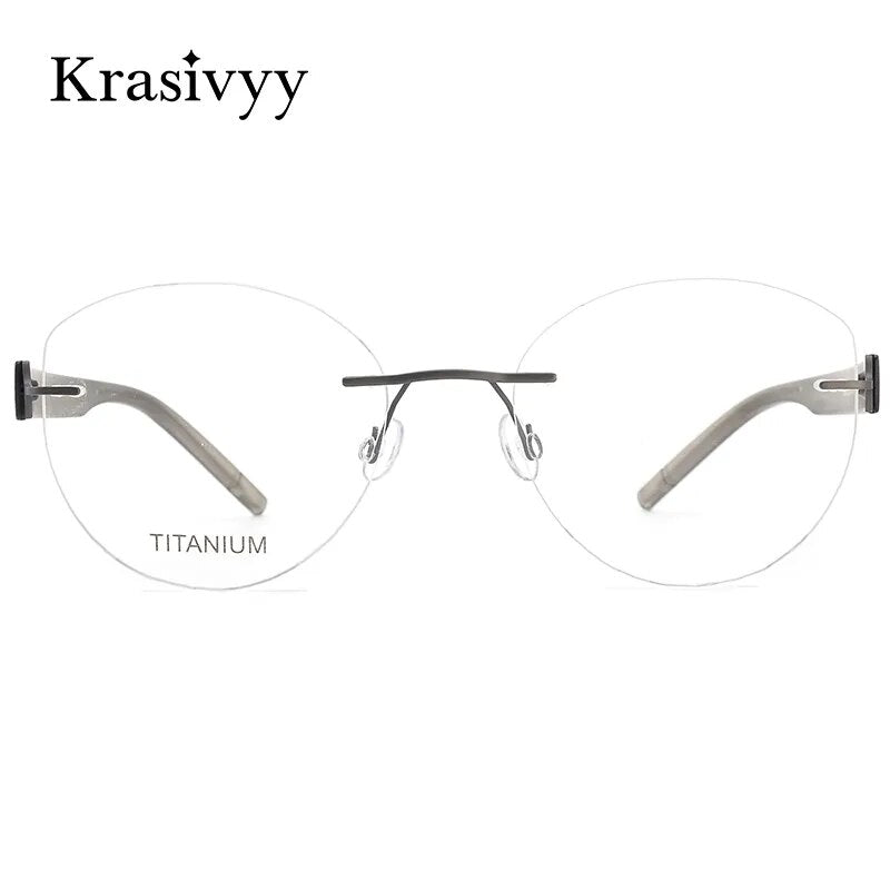 Krasivyy  Women's Rimless Cat Eye Tr 90 Titanium Eyeglasses Kr5535 Rimless Krasivyy   
