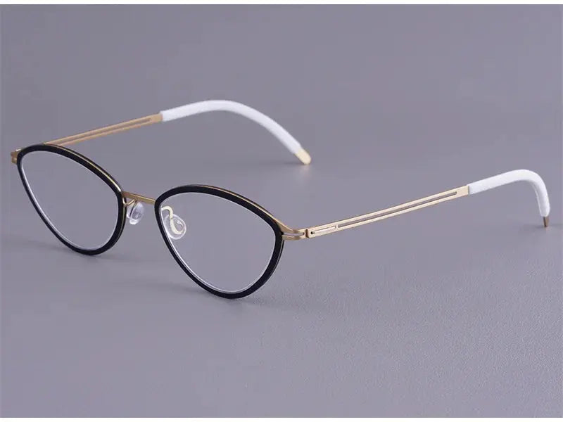 Bobbie 465507 Women’s Acetate Full Rim Polygon Oval Titanium Frames — view 1 | Bobbie at FuzWeb