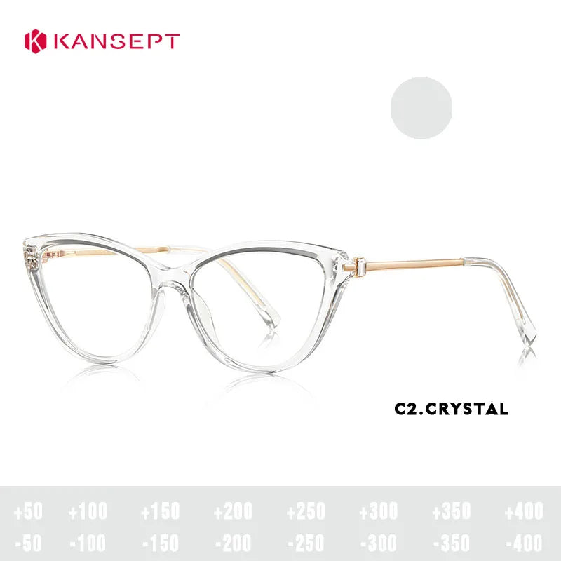 Kansept Women's Full Rim Cat Eye Tr 90 Titanium Reading Glasses 22406