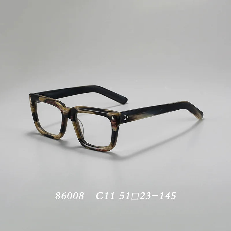 Hdcrafter 86008-1 unisex square acetate prescription eyeglasses — view 15