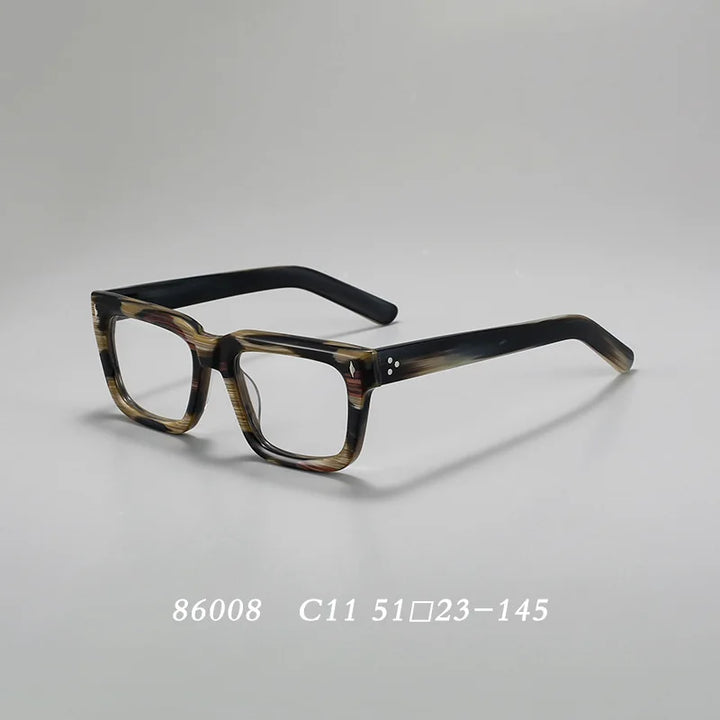 Hdcrafter 86008-1 unisex square acetate prescription eyeglasses — view 15