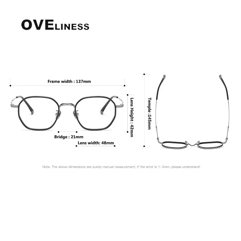 Oveliness Unisex Full Rim Square Oval Titanium Acetate Eyeglasses 8503 Full Rim Oveliness   