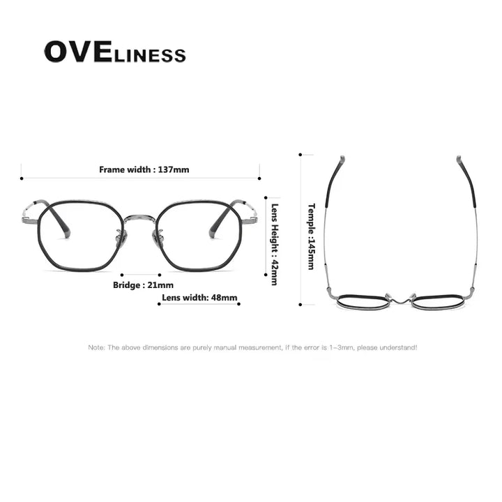 Oveliness Unisex Full Rim Square Oval Titanium Acetate Eyeglasses 8503 Full Rim Oveliness   