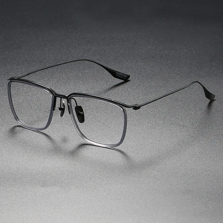 Aimee Unisex Full Rim Square Titanium Acetate Eyeglasses 20106 Full Rim Aimee Gun-Grey  