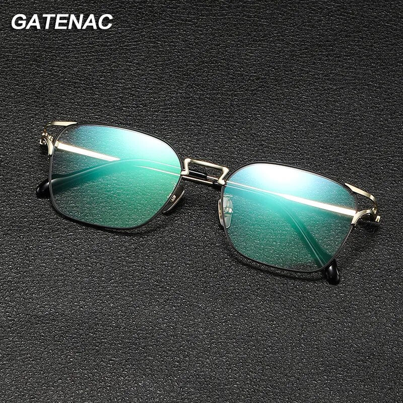 Gatenac Square Titanium Eyeglasses – FuzWeb