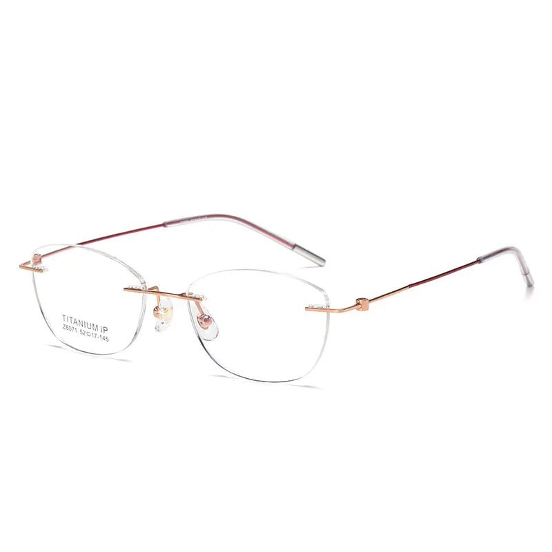 Yimaruili Women's Rimless Putterfly Cat Eye Titanium Eyeglasses 56071