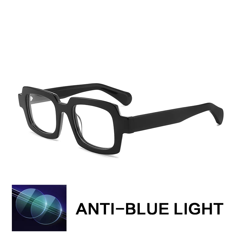 Gatenac Unisex Full Rim Big Square Acetate Reading Glasses 882219