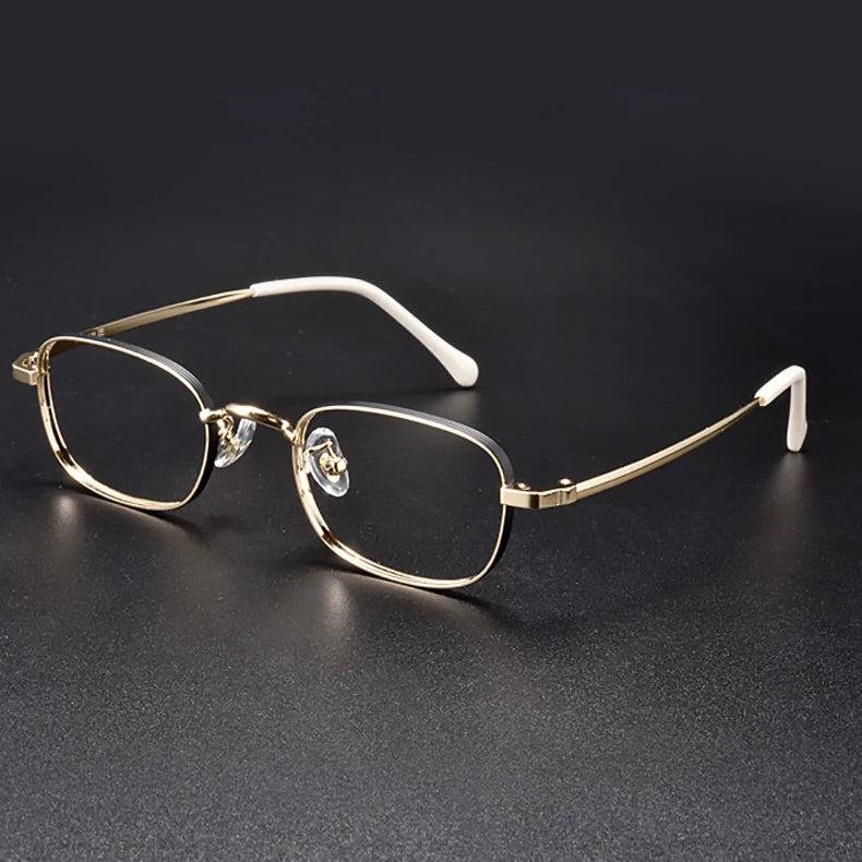 Muzz Unisex Full Rim Square IP Titanium Eyeglasses 836 Full Rim Muzz Gold  