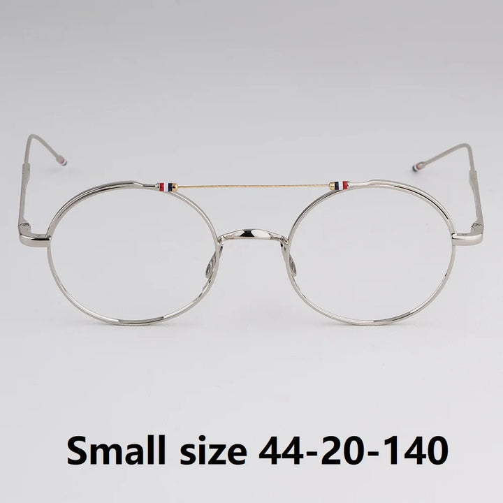 Bobbie Unisex Full Rim Round Double Bridge Titanium Eyeglasses 910910