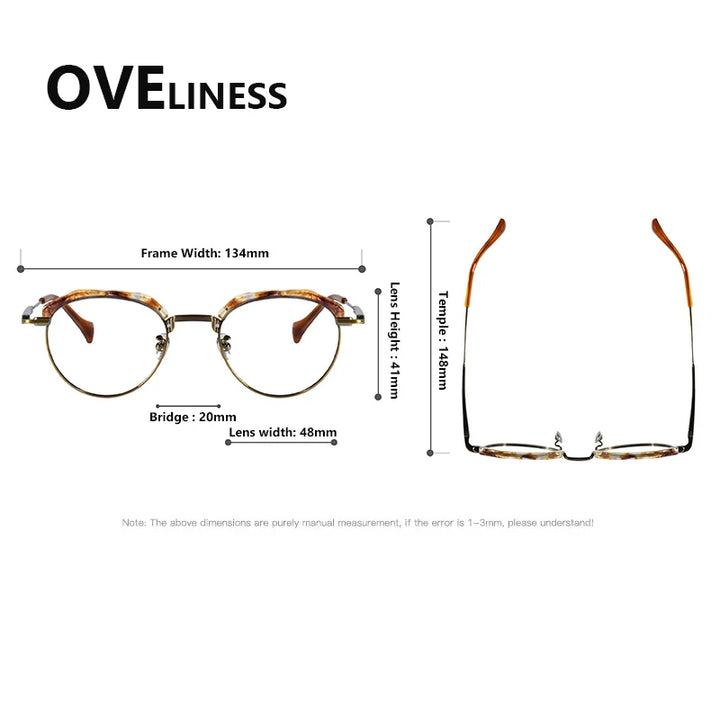 Oveliness Women's Full Rim Oval Acetate Titanium Eyeglasses 96020