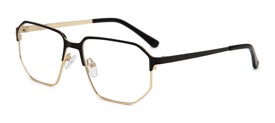 Esnbie Women's Full Rim Flat Top Polygon Alloy Eyeglasses 761021