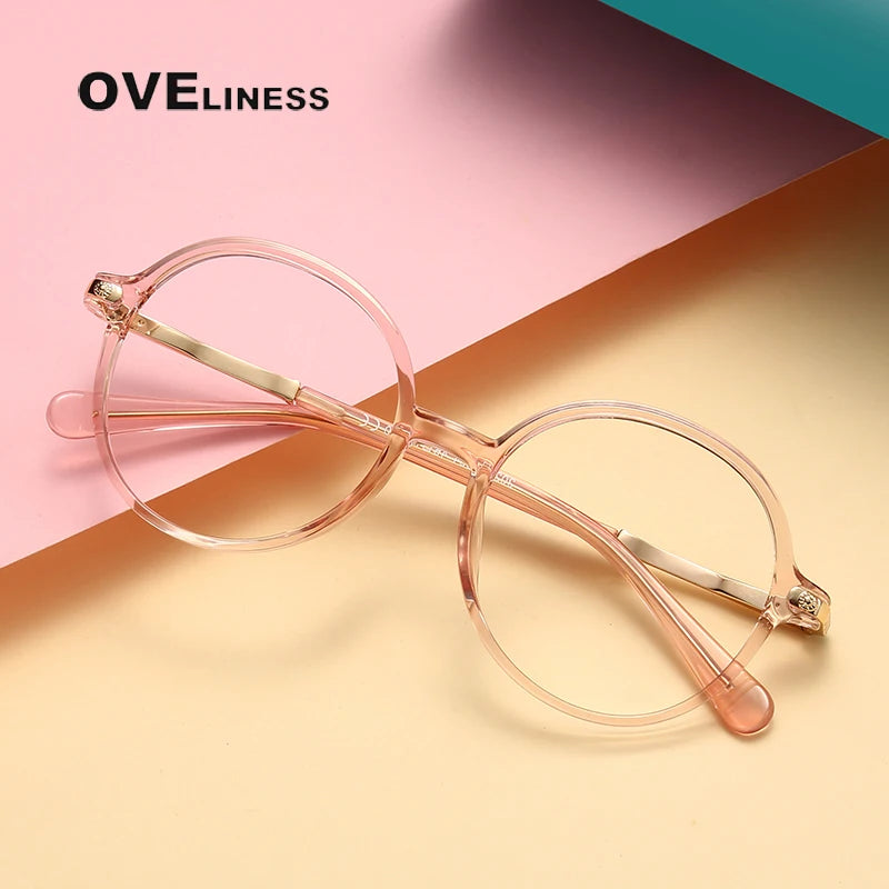 Oveliness Unisex Youth's Full Rim Round Tr 90 Alloy Eyeglasses  20201 Full Rim Oveliness   