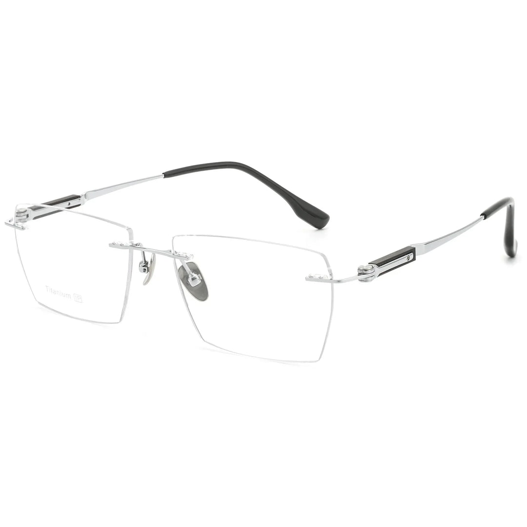 Bclear Men Rimless Square Titanium Eyeglasses BSF-18330T