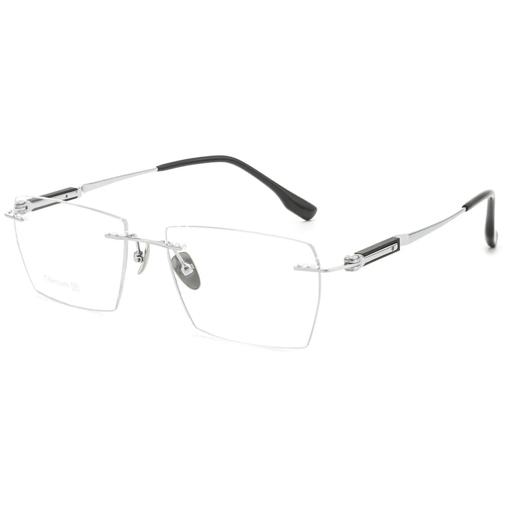 Bclear Men Rimless Square Titanium Eyeglasses BSF-18330T