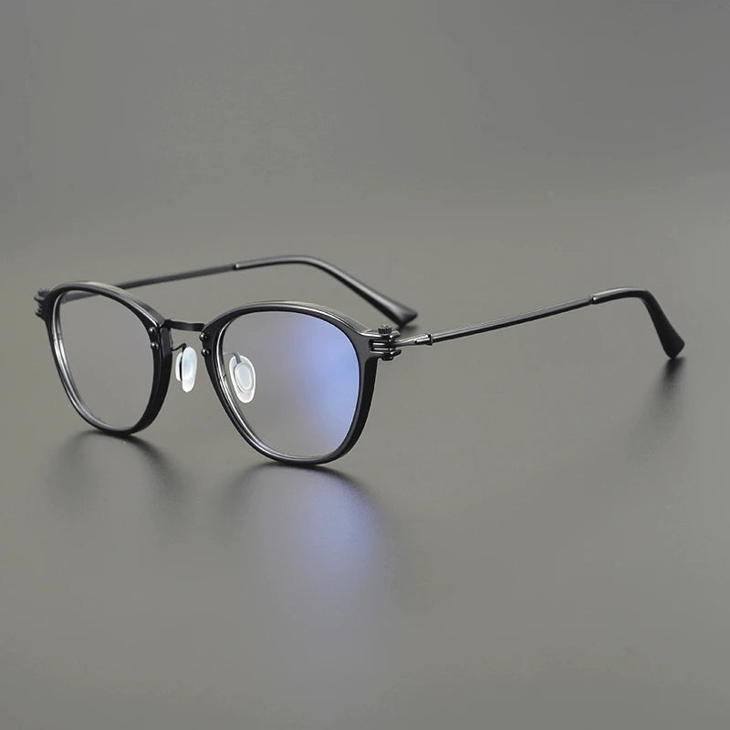 Bobbie Unisex Full Rim Square Acetate Titanium Eyeglasses 965881