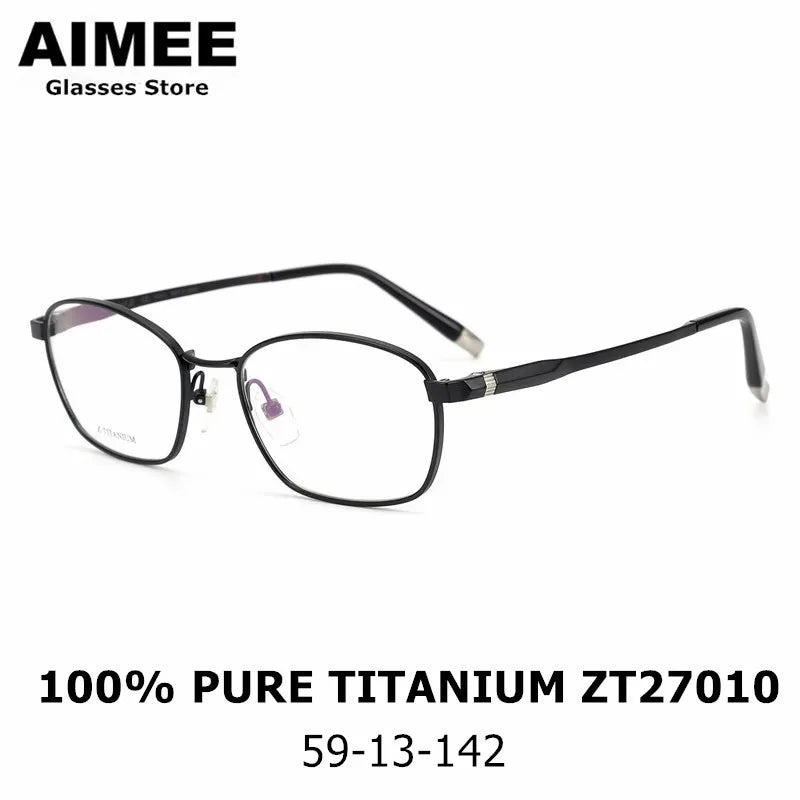 Aimee Unisex Full Rim Square Titanium Eyeglasses 27010 Full Rim Aimee   