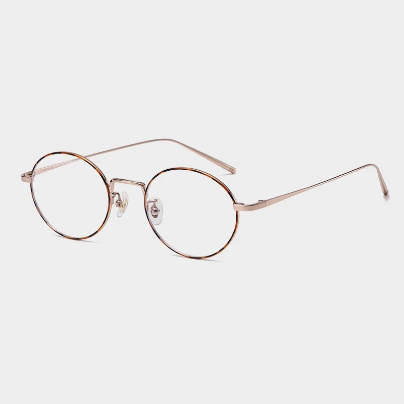Yimaruili Unisex Full Rim Round Titanium Alloy Eyeglasses 632667