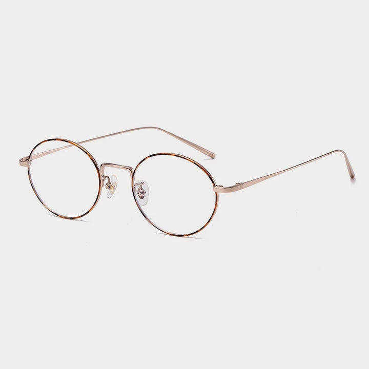 Yimaruili Unisex Full Rim Round Titanium Alloy Eyeglasses 632667