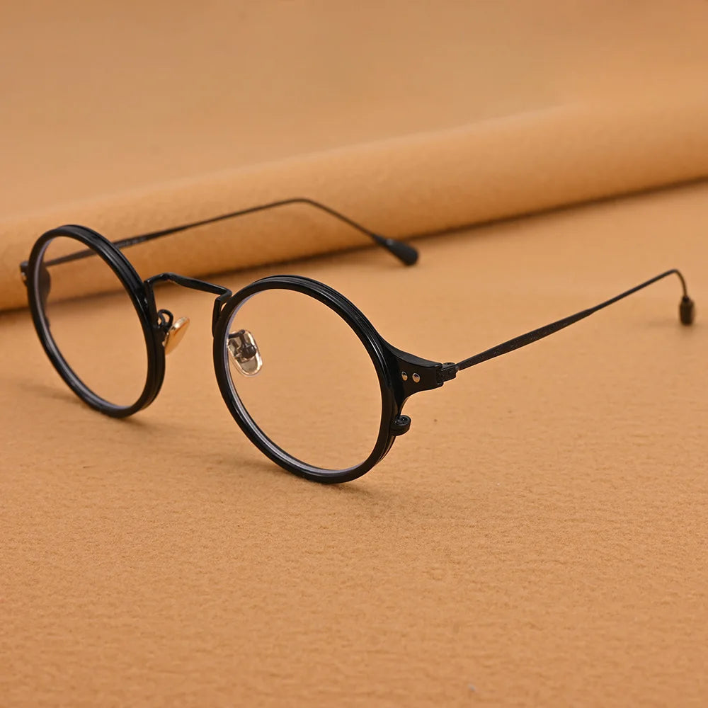 Cubojue Unisex Full Rim Round Tr 90 Titanium Reading Glasses 48133
