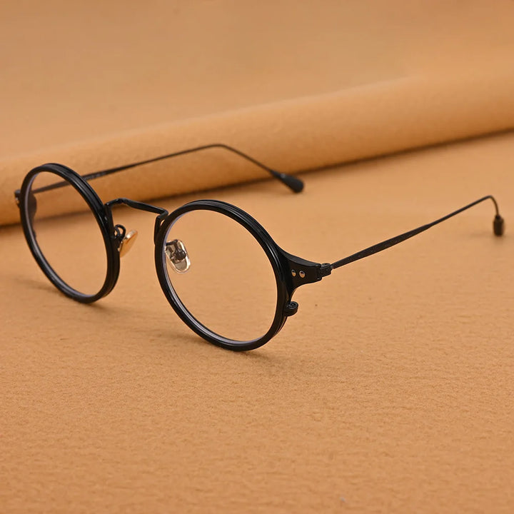 Cubojue Unisex Full Rim Round Tr 90 Titanium Reading Glasses 48133