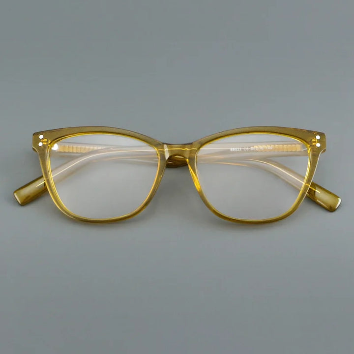 Hewei Women's Full Rim Oval Square Acetate Eyeglasses 88022