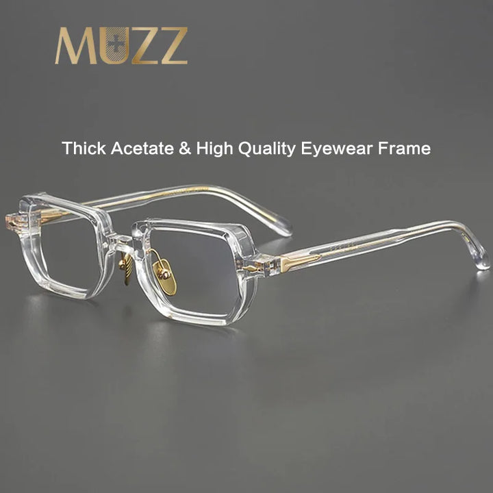 Muzz Men's Full Rim Square Brow Line Acetate Eyeglasses 921259