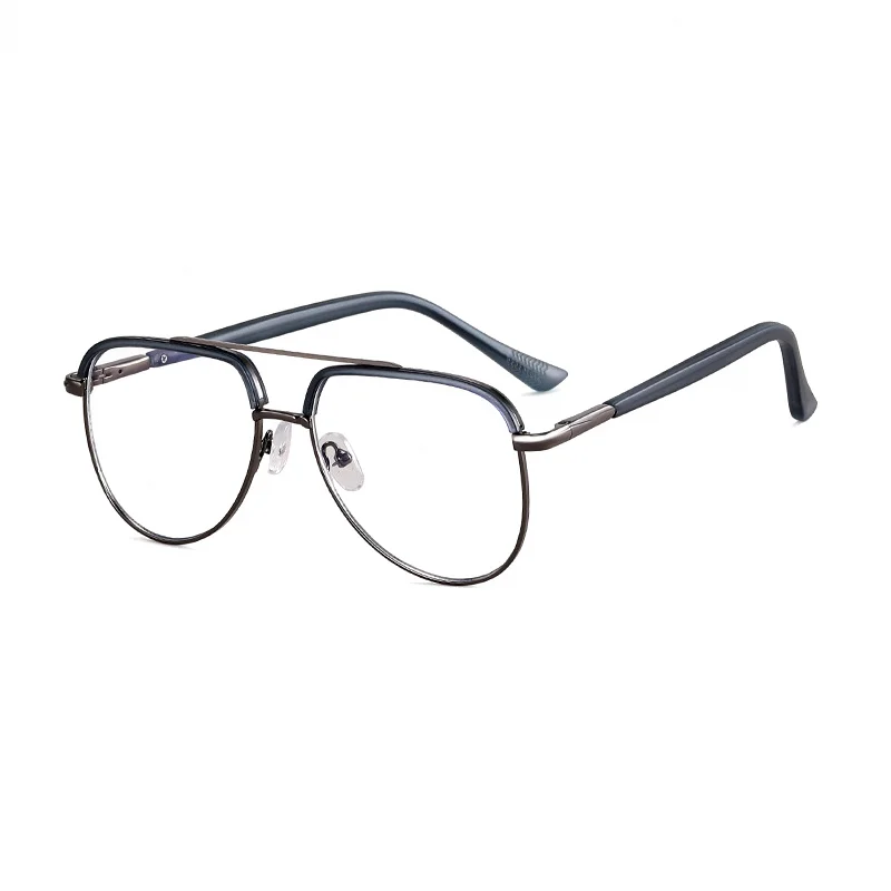 Ralferty Unisex Full Rim Square Double Bridge Alloy Tr 90 Eyeglasses R977 Full Rim Ralferty C5 Clear Blue CHINA 