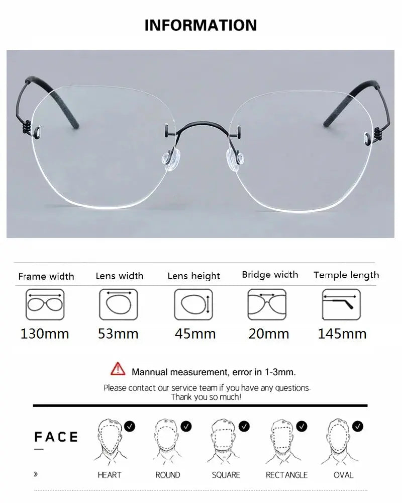 Bobbie Full Rim 204600 Womens Oval Round Screwless Titanium Frames — view 2 | Bobbie at FuzWeb