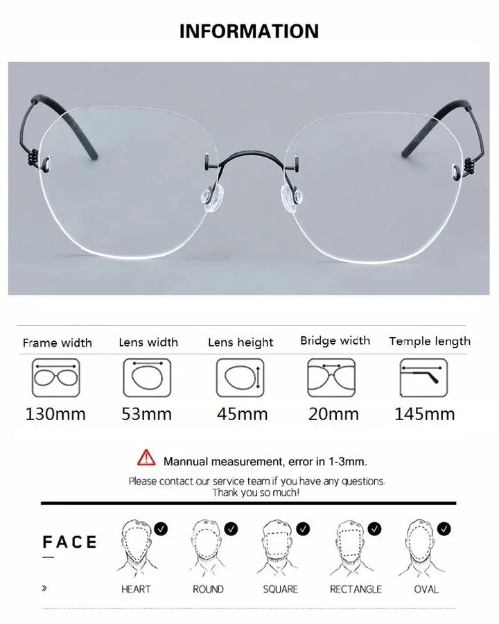Bobbie Full Rim 204600 Womens Oval Round Screwless Titanium Frames — view 2 | Bobbie at FuzWeb