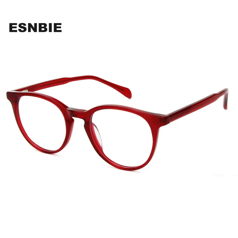 Esnbie 602217 Unisex Full Rim Oval Round Acetate Frames — view 1 | Esnbie at FuzWeb