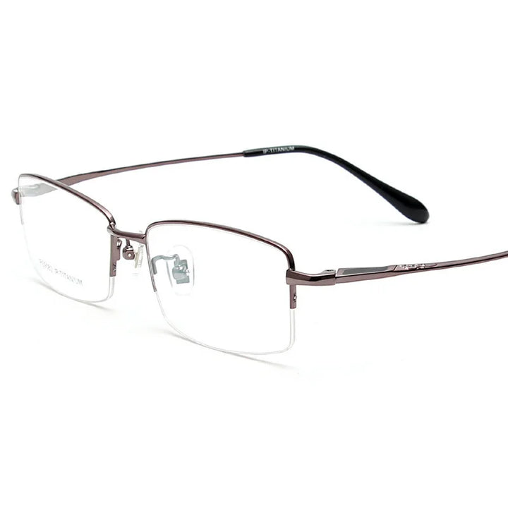 Brightzone Unisex Semi Rim Square Titanium Eyeglasses 71201 Semi Rim Brightzone Gray