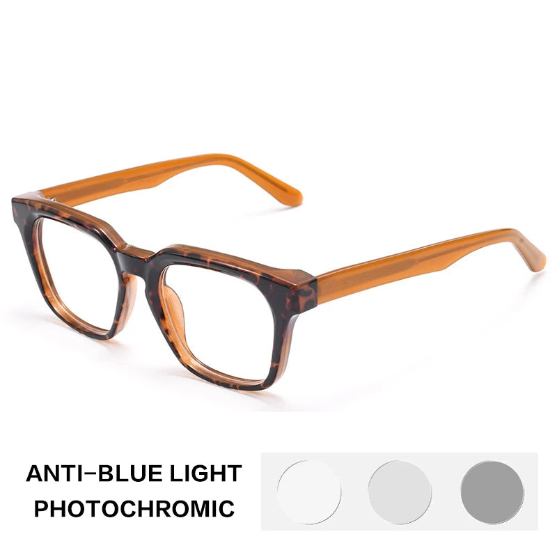 Gatenac Unisex Full Rim Square Acetate Reading Glasses G91807