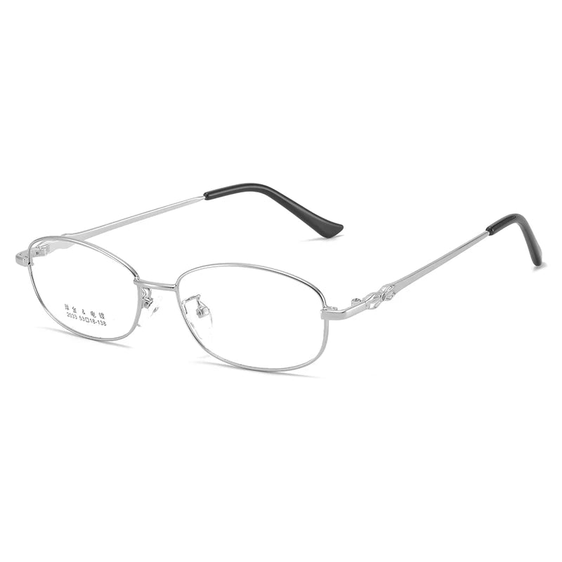 Bclear Women's Full Rim Oval Alloy Eyeglasses My2033 Full Rim Bclear Silver  