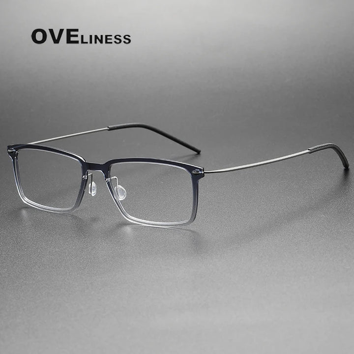 Oveliness Unisex Full Rim Square Acetate Titanium Eyeglasses 396528