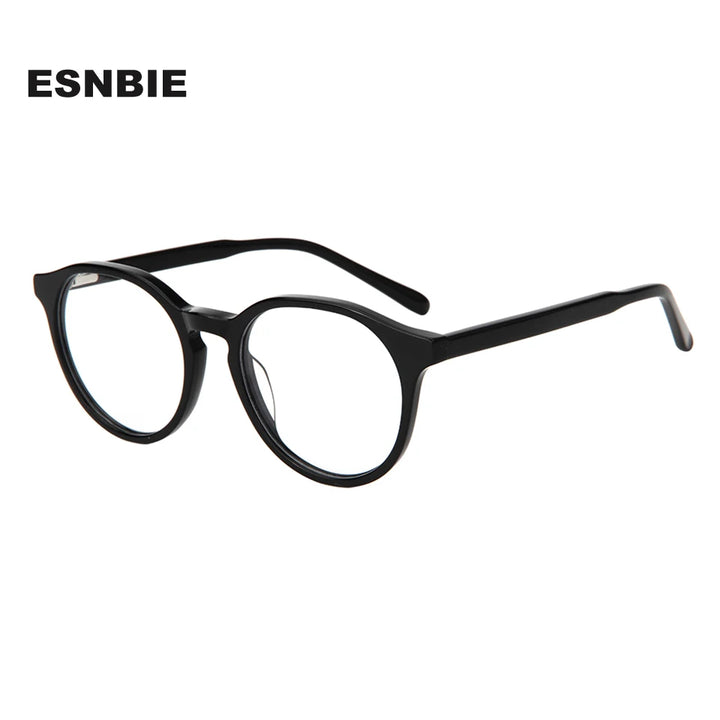 Esnbie Unisex Full Rim Round Acetate Eyeglasses 602-SA221