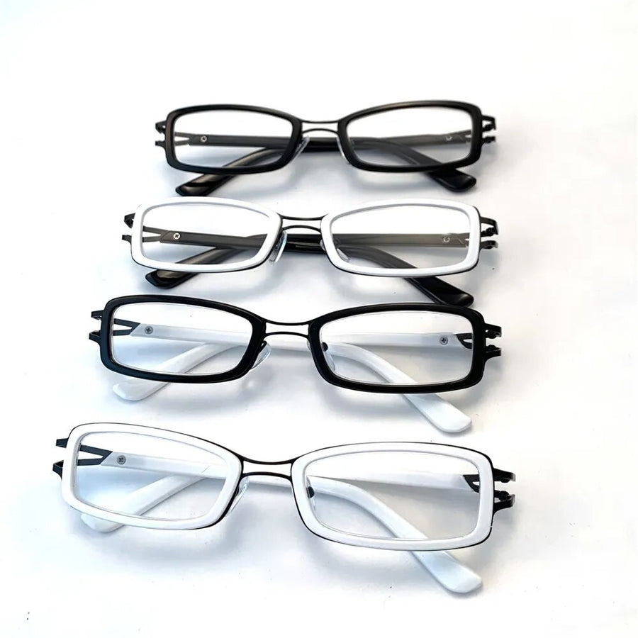 Cubojue Unisex Full Rim Rectangle Double Bridge Tr 90 Titanium Hyperopic Reading Glasses Sd2133 Reading Glasses Cubojue   