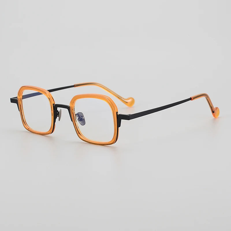 Muzz Unisex Full Rim Brow Line Square Titanium Acetate Eyeglasses 921102