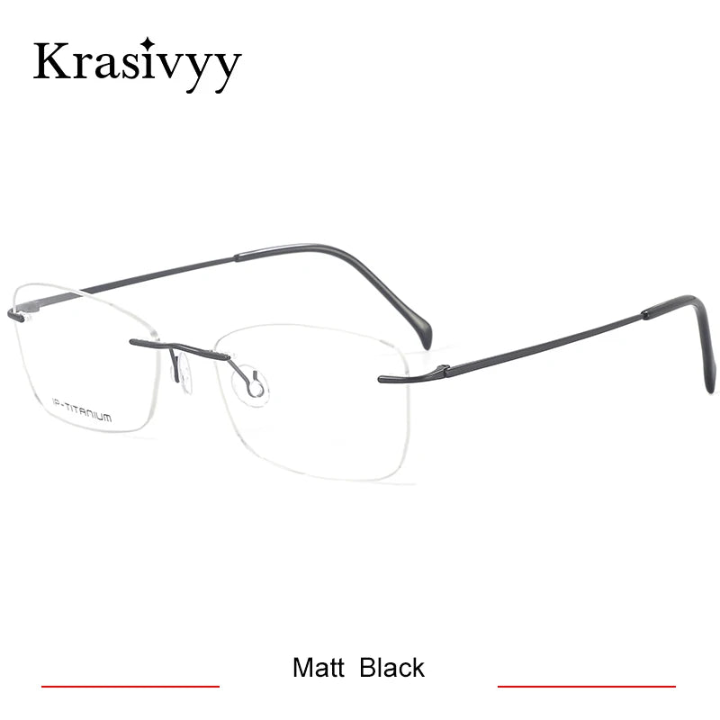 Krasivyy Unisex Rimless Oval Titanium Prescription Eyeglasses KR16022 - view 8