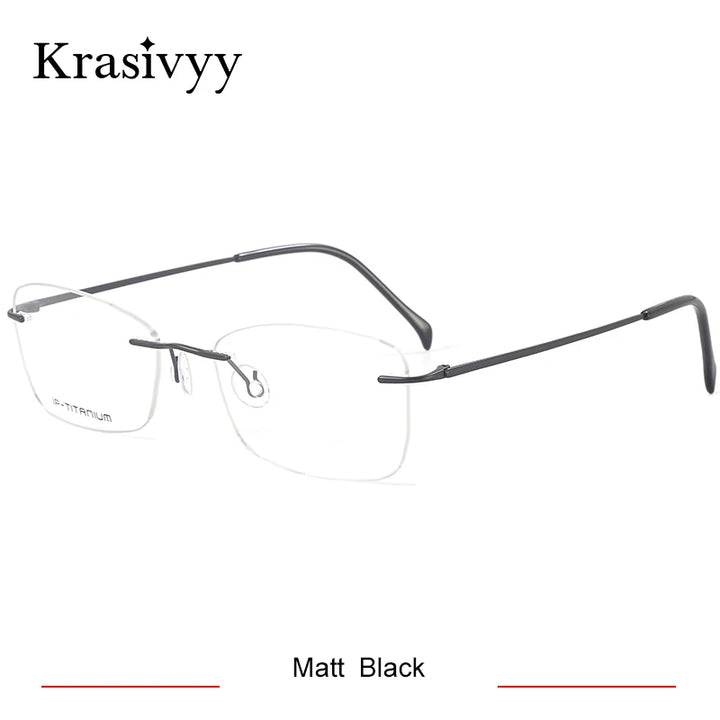 Krasivyy Unisex Rimless Oval Titanium Prescription Eyeglasses KR16022 - view 8