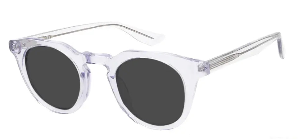 Esnbie 721810 Unisex Full Rim Flat Top Round Thick Acetate Sunglasses FuzWeb